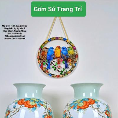 Cặp Bình Sứ Hoạ Tiết - Sự Sự Như Ý - sản phẩm gốm sứ cao cấp của gốm sứ trang trí